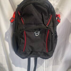 Mercury Black Backpack with Red accent color